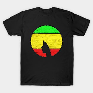 Afro Hair Woman with African Rasta Colors, Black History T-Shirt